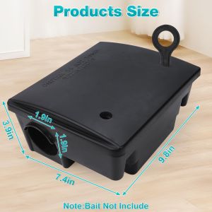 Rat Bait Stations with Key-Locking Box Safe Anti-Escape Rodent Poison Box Avoid Injury to Pets/Kids