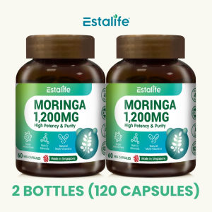 Estalife Moringa Leaf 1200MG | Antioxidant Superfood Green Supplement | Vitamins | 60 Capsules