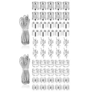 52 Gói Hợp Kim Lót Nhỏ Nhẫn Hạt Thiết Bị Công Cụ móc kim Kéo Nhẫn Lễ Hội Tóc Trang Trí