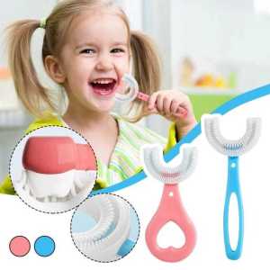 Sikat Gigi Anak Balita Bentuk U Shape Bahan Silikon Usia 2-6 Tahun/Sikat Gigi Balita-Vegasus Store