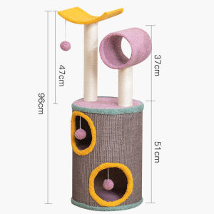 Cat Condo Cat Tree Climbing Cat Tower Cat Scratch Post Cat Tree Tower Cat Condo All-Season Cat Climbing Frame with Durable Sisal Closed Design and Bedding