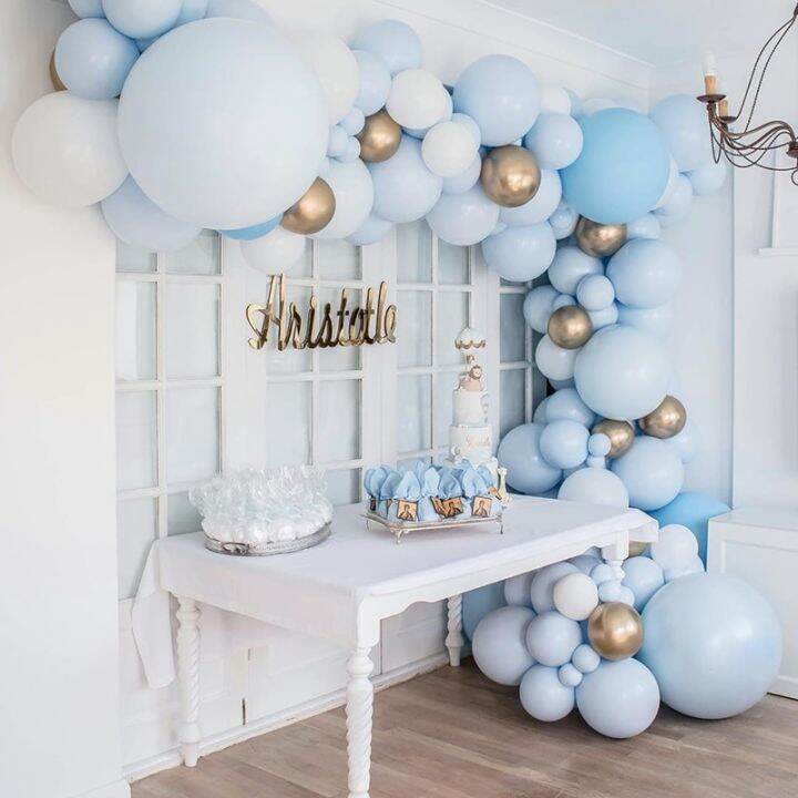 Blue Balloons Garland Kit Pastel Blue Balloon Arch Set Boy Baby Shower ...