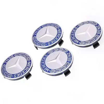 [Aurora Parts] 4pcs 75mm for-Benz W202 W203 W204 W211 E350 C250 Car Tire Replacement Sport Cap Wheel Center Rim Hub Caps Benz Hubcaps Emblem