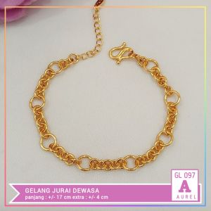 Nice Jewelry Gelang dewasa rantai bola kombi perhiasan lapis emas gold GL 097