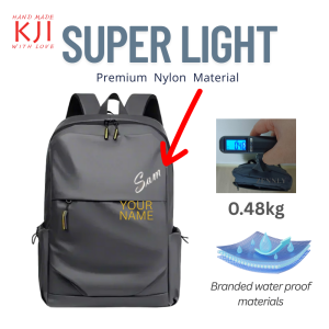 KJI Mens & Womens Backpack | Super Light • Anti-theft • Waterproof • Name Customizable Premium+branded waterproof material