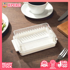 Cutting Storage Box,Multi-Functional Design Transparent Compact Size Save Space Fresh-Keeping Bread Butter Cutting with Dust-Proof Cover Convenient and Practical for Household Refrigerator Food Storage Tool
