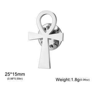 SKYRIM Titanium Stainless Steel Cross Brooch 25x15MM 18K Gold Plated Fashion Jewelry