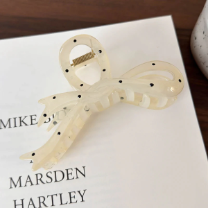 Korean style versatile hair clip large hair clamp polka dots style hair clamp for women bow Grab