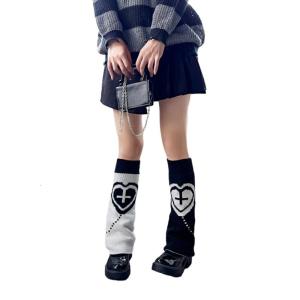 Womens Lolitas Đan tất dài Sao/Trái Tim Làm ấm chân Harajuku Nhật Bản Phong Cách Booties Vớ Mùa Đông Ấm Mắt Cá Chân Vớ cổ cao