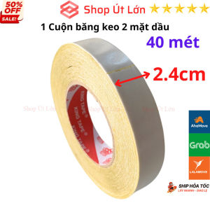 1 Cuộn băng keo 2 mặt dầu rộng 2.4cm dài 40 mét lõi giấy 3mm - Shop Út Lớn