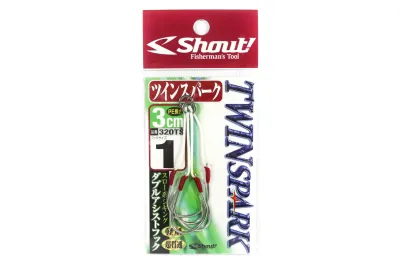 Shout 320-TS Twin Spark Rigged Assist Hooks 3cm Size 1 (9365)