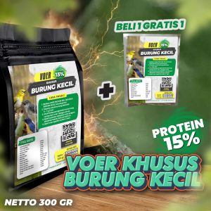 VOER KHUSUS  BURUNG KECIL | VOER NUTRISI KOMPLIT | VOER PROTEIN KHUSUS  BURUNG KECIL PROTEIN 15-% 300 GR
