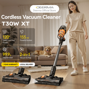 [Official Store] Deerma T30W XT Cordless Vacuum Cleaner 27KPa Anti Entanglement Vacuum & Mop 2 in1 Green Light Dust Reveal 60 Minute Battery Life ﻿