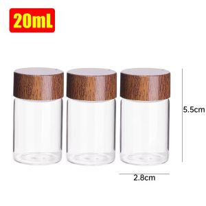 10PCS Mini Glass Bottles DIY Transparent Empty Coffee Bean Glass Tube with Wood Cork Stoppers Gold Beans Storage Containers Home Decor