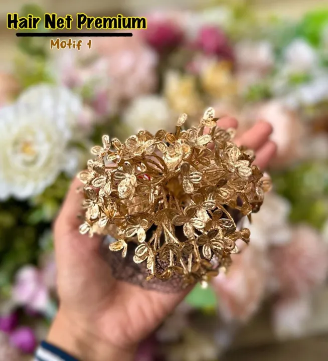 hairnet rambut jepit jaring bunga asoka / jepit hairnet | Lazada Indonesia