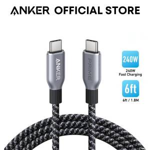 Anker Prime USB C to USB C Cable 3ft/6ft 240W Fast Charging Braided Nylon Type C Cable A88E2