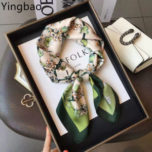 Yingbao 27 "x 27" lụa dâu tằm khăn cho phụ nữ đầu satin khăn quàng vuông nhỏ cho cổ phụ nữ Trọng lượng nhẹ khăn quàng