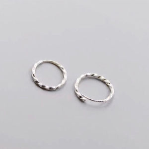 Bông tai bạc nữ tròn xoắn bạc ta cao cấp - Khuyên tai bạc tròn bạc thật