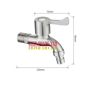 Vòi hồ inox 304 - vòi nước máy giặt (Phi 21 - ren 1/2) vòi  vòi rửa tay vòi xả vòi lạnh