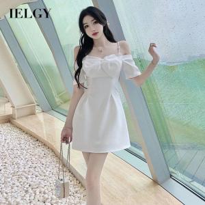 IELGY womens black elegant bow sleeveless dress