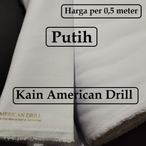 [05 m] Kain Bahan Celana Pria dan Wanita Harga Per Setengah Meter atau Per 05 Meter Bahan Kain Polos Hitam Navy KEKI/Kain American Drill [Harga per 05 m] per setengah meteran Bahan Pakaian yang Nyaman Adem terkesan Elegan cocok untuk Seragam Kerja