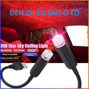 Đèn chiếu trần xe hơi ô tô trang trí nội thất hiệu ứng bầu trời đầy sao cắm USB