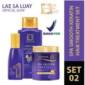 BPOM Lae Sa Luay Paket 3 In 1 Super Smooth Hair / Masker Rambut / Shampoo / Serum Rambut / Paket