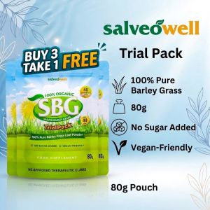 [BUY 3 TAKE1] SBG Trial Pack 80 grams Pure and Organic Salveo Barley Grass Original Powder - Health Supplement and 100% Distributor