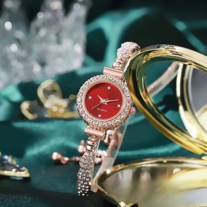 Jam Tangan Wanita Elegan Mewah Model Serut Rantai Gelang
