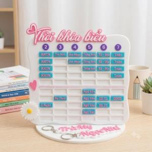 Bộ Thời Khóa Biểu 3D & Móc Khóa In Tên Riêng - Quà Tặng Độc Đáo Cho Góc Học Tập - Chất Liệu Nhựa Cao Cấp Bền Đẹp - Thiết Kế 3D Nổi Bật - Phù Hợp Quà Sinh Nhật & Đầu Năm Học Mới
