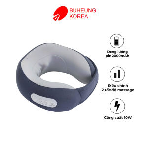 Đệm massage cổ BUHEUNG KOREA dung lượng pin 2000mAh điều chỉnh 2 tốc độ massage công suất 10W