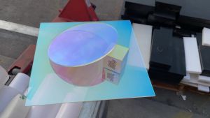 Round Shape Plexiglass Rainbow Board Acrylic (PMMA) Iridescent/Radiant CircleOргстекло For Advertising/Desk Decorate