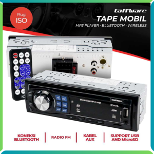 BERGARANSI Taffware Tape Mobil Audio MP3 Player Bluetooth Wireless ISO Plug -  Single Din Audio Tape Mobil LCD Multifungsi Bluetooth USB MP3 FM Radio Phone Call  MP3-S210L