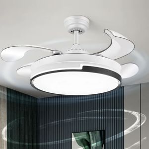 Light Luxury Ceiling Fan With Led Light Remote Control Fan Light Invisible Fan Ceiling Fan Light Light tri-color Light