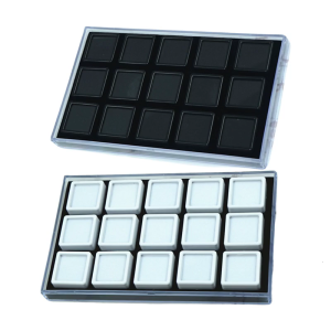 Độ trong cao Acrylic đá quý lưu trữ container với xoay nắp và 15 ngăn cho những người đam mê