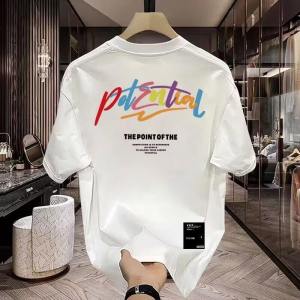 FCIELGY mùa hè mới thời trang cỡ lỡn Áo phông nam lỏng cá tính áo in hình