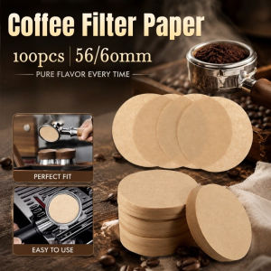 Moka Pot Coffee Filter Paper Round Disposable Unbleached Wood Pulp Heat Resistant Home Brewing 100pcs 56 60mm