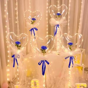 Bóng bay trang trí sinh nhật bong bóng trong suốt bóng bay Galaxy có kèm dây đèn led 7 màu - Life Style 4U