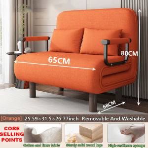 GOLD Sofa bed Katil Lipat Foldable Sofabed Lazy Sofa Folding 1 2 seater with pillow Bed Single Double Multifunctional