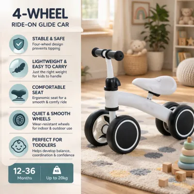 Beige Balance Bike for Kids Baby Bike Self Scooter Kids Balance Bike Baby Walker Tricycle Toddler Push Scooter Childrens balance bike