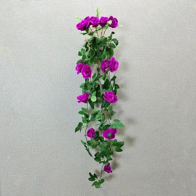 Tanaman Hias Mawar Rambat Gantung Artificial Rose Flower Hiasan Dekorasi Dinding Juntai Rambat PBP93