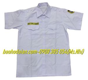 Áo bảo vệ màu trắng chất liệu vải FORD tốt thấm hút mồ hôi vải đẹp- Hình thật
