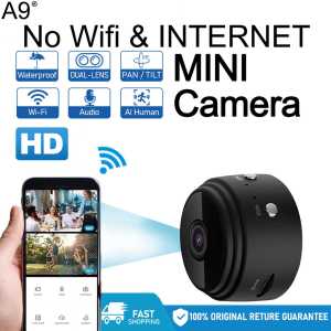 Original A9 Pro cctv camera connect cellphone 1080P no need wifi wireless indoor outdoor mini camera with night vision 360 Rotate