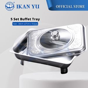 YU Kitchenware 5 set 35x27 BUFFET TRAY SET / SERVING TRAY / FOOD PAN KENDURI SET CATERING
