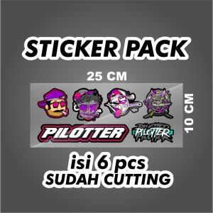 Sticker Pack Distro Pilotter Racing isi 6 pcs Sudah Cutting Tinggal Tempel - Sticker Aesthetic Viral Print Cutting - Sticker HP Laptop Tumblr