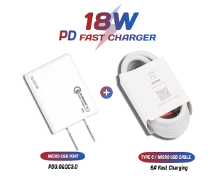 NEX:  Realme 12V 6A Ultimate Fast Charge Solution: Adapter + High-Quality Type-C & Micro USB Cables