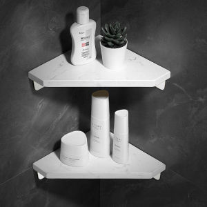 Nordic Bathroom Triangle Corner Shelf Basket Light Luxury Natural Marble Rack Shower Storage Rack