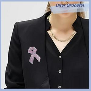 Ditur Black Rhinestones Ribbon Brooch Pins For Women Men Elegant Fashion Lapel Pin Decoration Accessories Party Jewelry Gift