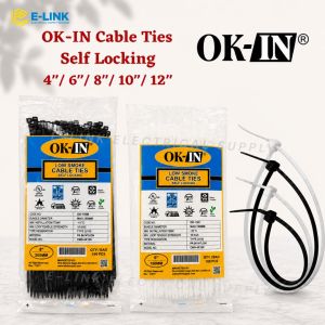 OK-IN Nylon Self Locking Cable Tie Heavy Duty Zip Tie Black White 100PCS 4" 6" 8" 10" 12"