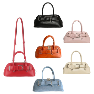 Women Shoulder Crossbody Bag Stylish Handbag PU Leather Messenger Bag Top Handle Bag Fashion Bowling Bag Shopping Bag